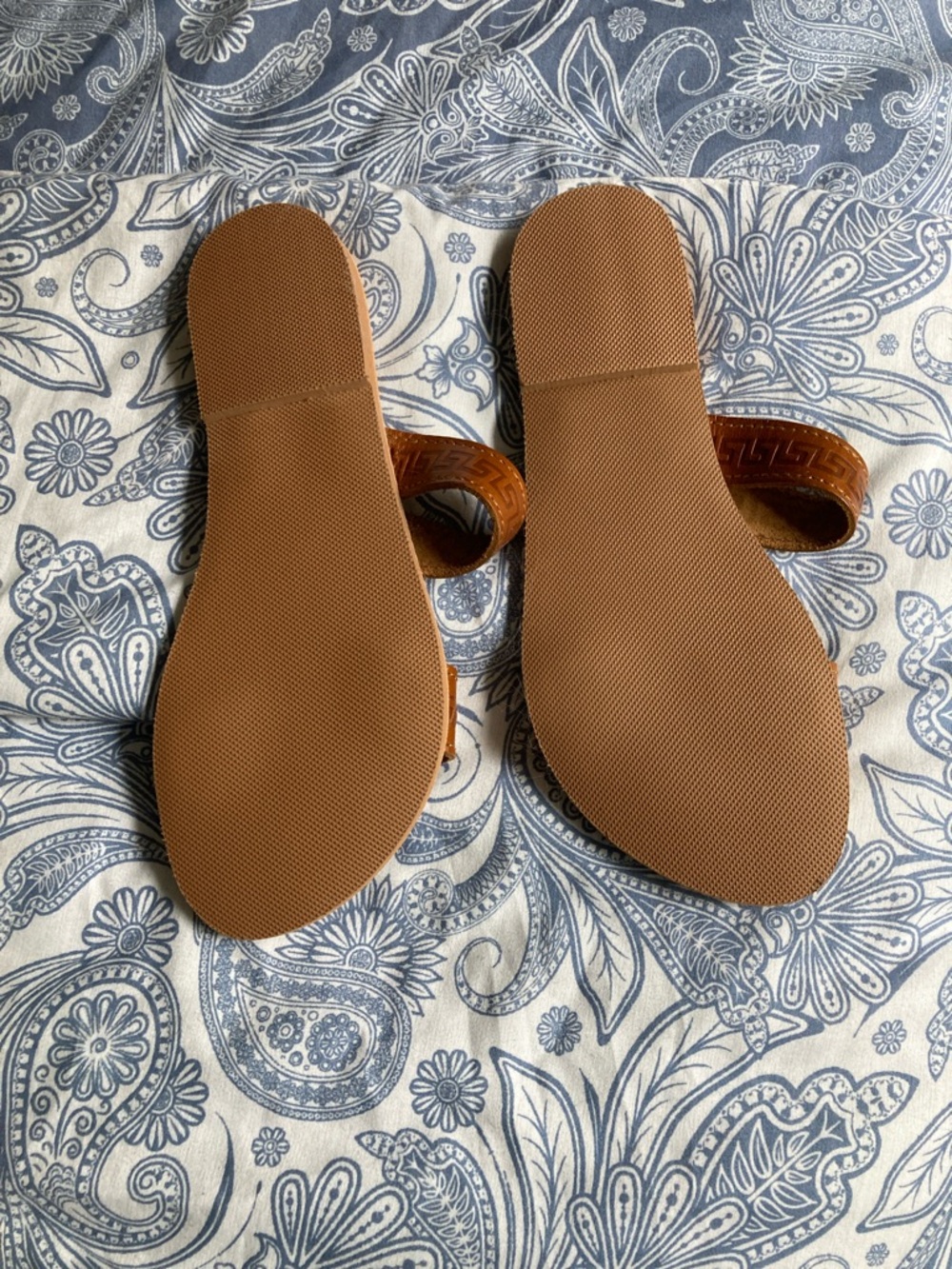 Women's Greek Leather 2 strap slide on sandals NEW - Picture 4 of 8